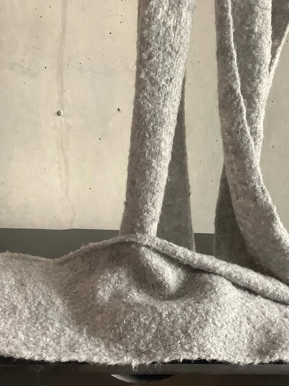 H&M Gray Textured Wool Blend Long Scarf